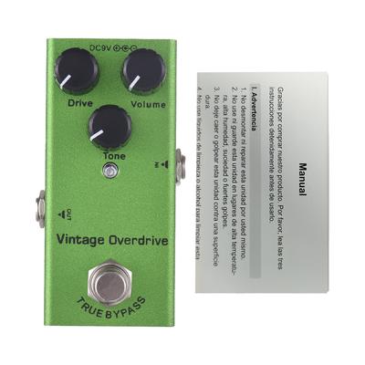 Гитарная винтажная педаль эффектов овердрайва Ручки управления Drive Volume Tone Вход/Выход 6,35 мм DC 9V Электрическая