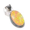 Orange Triplet Opal Gemstone Handmade 925 Sterling Silver Pendant 2.25" H5k20