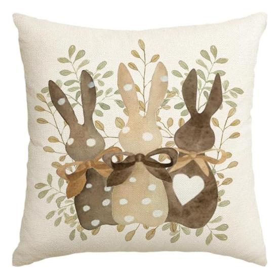 Наволочка с пасхальным кроликом, очень мягкая, износостойкая, моющаяся, не выцветающая, квадратная наволочка для дивана, наволочка