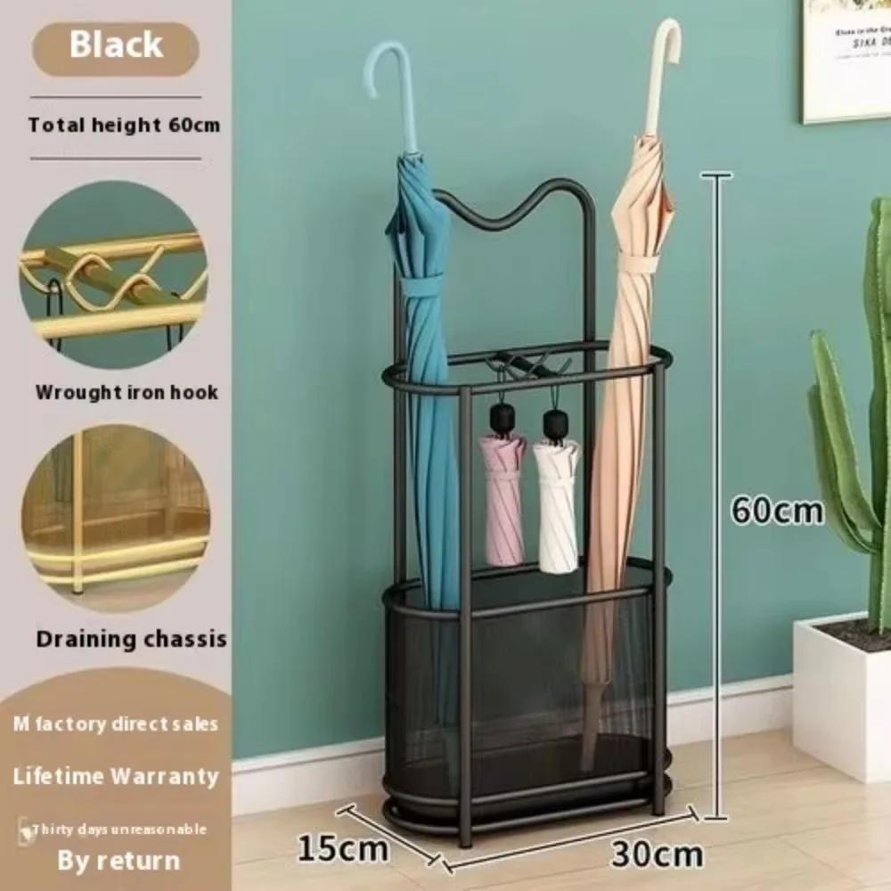 Umbrella Stands Indoor Metal Stand Doorway Storage Bucket with Hook Large Capacity Umbrella Holder Simple Umbrellas Storage Boxs