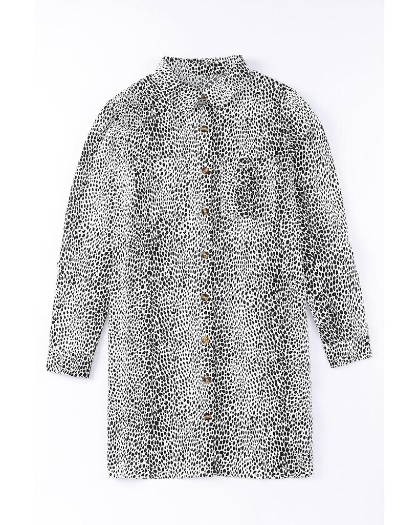 Azura Exchange Платье-рубашка с леопардовым принтом