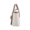 Michael Kors Eliza Series Chain Monogram Faux Leather Tote Shoulder Bag Women Tote Vanilla-White 30R4GZAT0B-VANILLA-LUGG