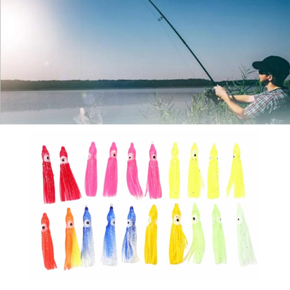 50PCS Mixed Color Squid Skirt Bait Soft Sea Fishing Lures Saltwater Fishing Lures Trolling Fishing