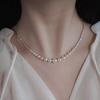 S925 Sterling Silver Large Pearl Smile Necklace for Women - Light Luxury Clavicle Chain