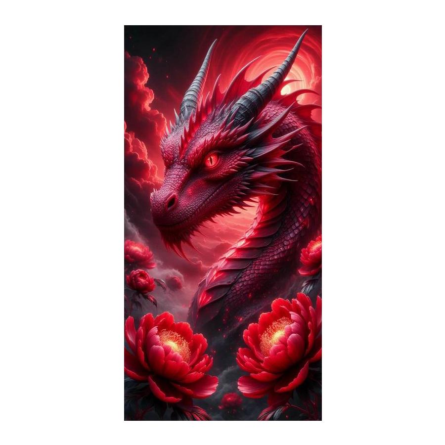 Colorful Dragons and Flowers Large Size Diamond Painting New Collection Animals Diy Full Drill Rhinestone Embroidery Mosaic Cross Stitch Kits