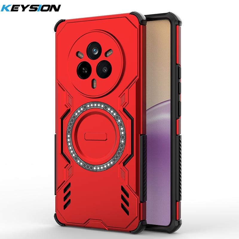 KEYSION Полый чехол для отвода тепла для Realme 14 Pro+ 5G Магнитное охлаждение Ударопрочный чехол для телефона для OPPO Realme 14T 5G 14 5G