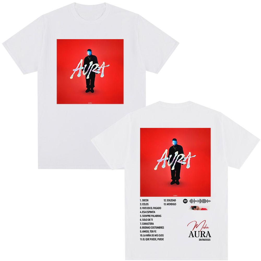 Rapper Maka Aura 2025 Tour Graphic T Shirts Unisexs Women Fashion Vintage Tshirts Casual Cotton Short Sleeve T Shirt Streetwear