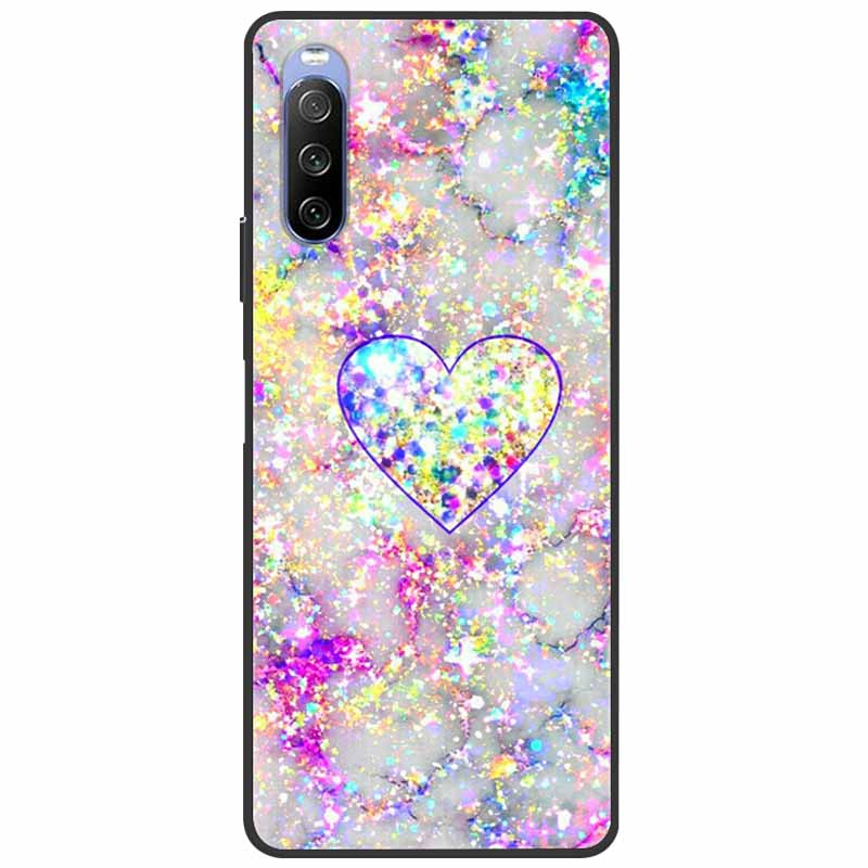 Мягкий чехол для Sony Xperia 10 III / 5 III / 1 III, силиконовый, с рисунком мраморного кота, чехол-фунда для Sony Xperia 1 II / 10 II / 5, чехол-коке
