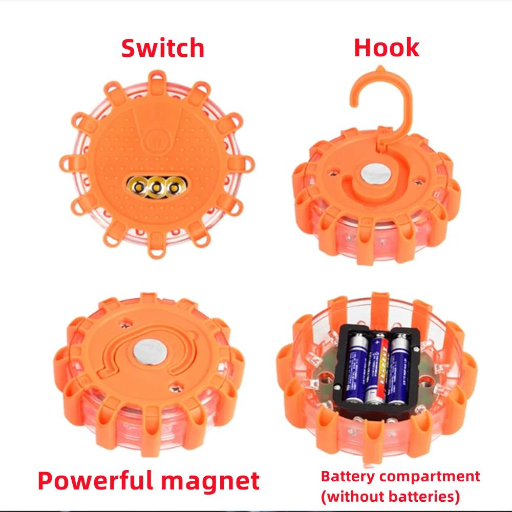 3 шт. Светодиодные дорожные сигнальные огни Аварийные огни Дорожный маяк безопасности Мигающий предупреждающий сигнальный комплект с магнитной основой Сумки для хранения
