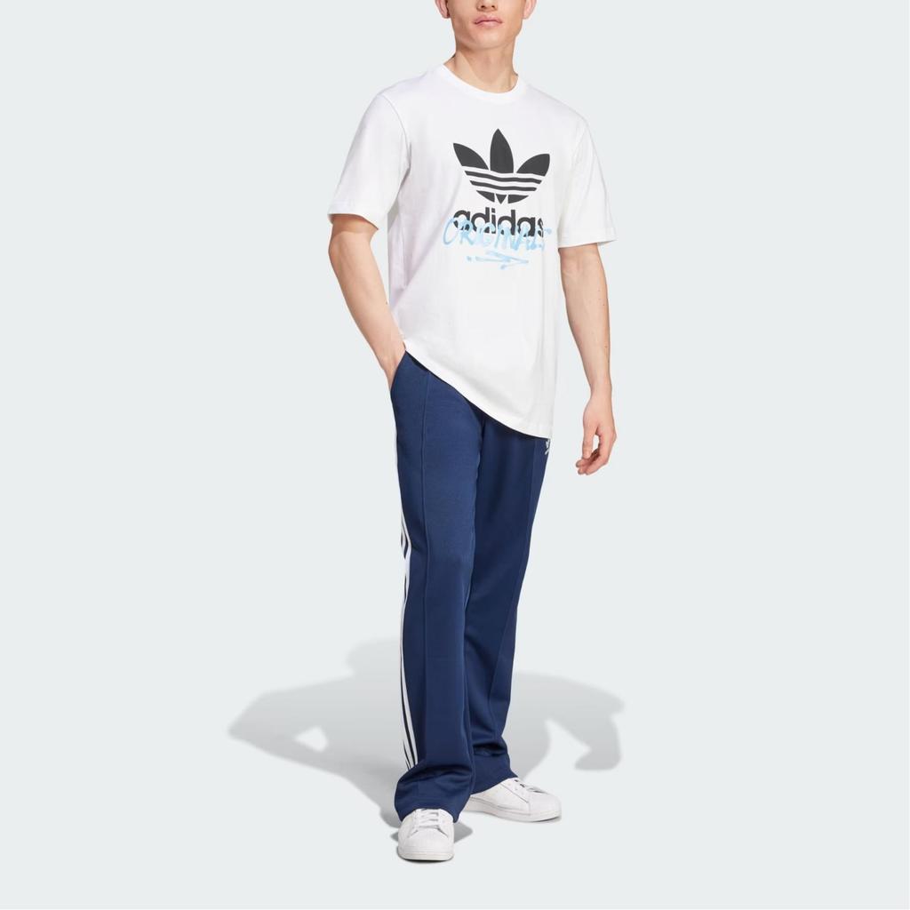 adidas Футболка Originals Ts Street 1 с круглым вырезом и коротким рукавом с логотипом и буквами, мужская, белая IX6750