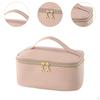 Cosmetic Bag Organizer Lightweight Pouch Essentials with Handle and Divider PU Portable Polyester