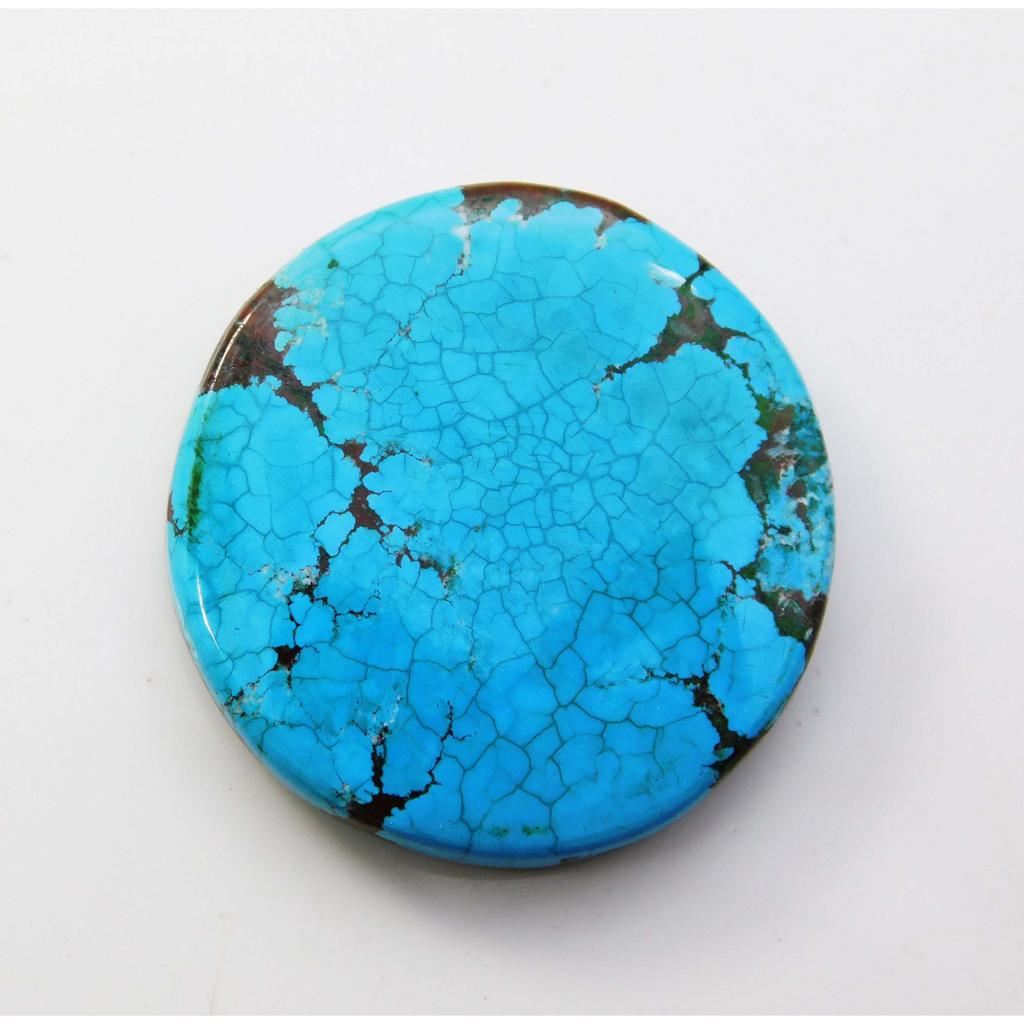 MAXICON 43 Ct Natural Turquoise Round Cabochon 29x29mm Loose Gemstone