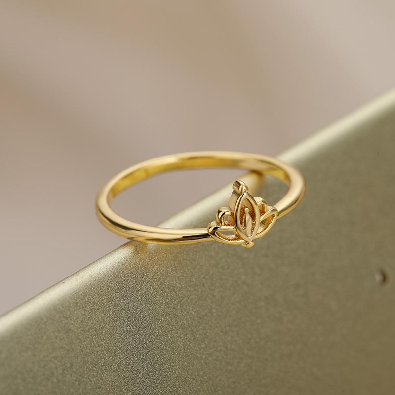 Трендовые винтажные кольца-лотосы для женщин, кольцо из нержавеющей стали, элегантное золотое обручальное кольцо, ювелирные изделия Bague Femme