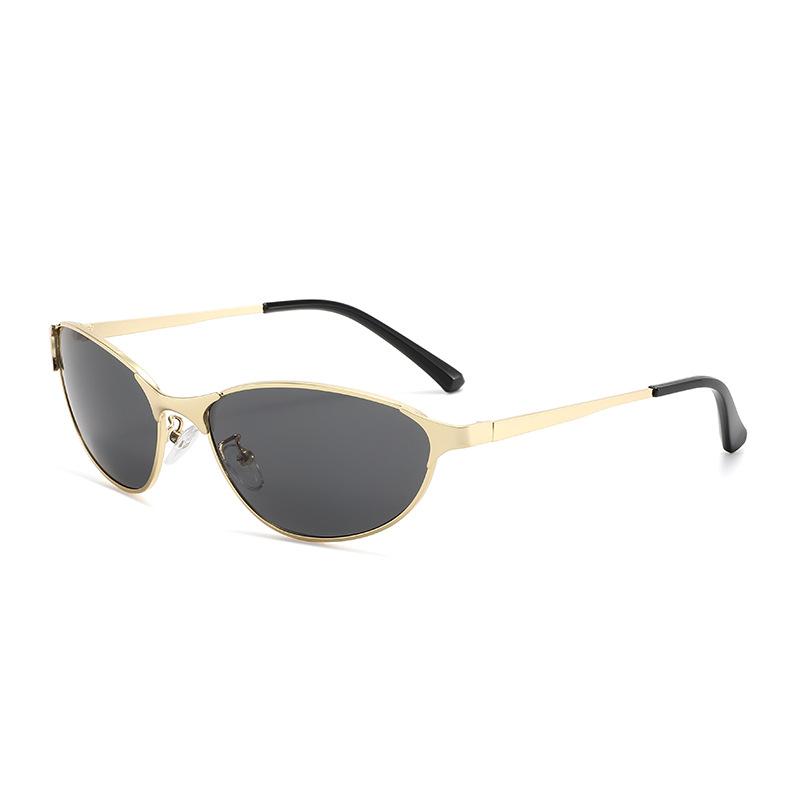 Metal Cat Eye Y2K Sunglasses Influencer Matched Unique Eyewear Street Snap UV Shield Fashion Shade Ladies Trendy Metallic Frame