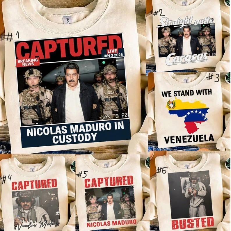 Maduro Captured 2026 TShirt Free Venezuela Freedom Supporter Tee Sand Unisex T-Shirt