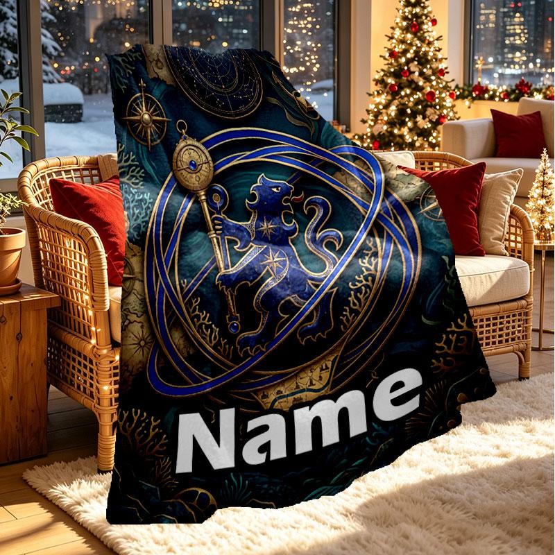 Custom Name Personalized Chelsea Football Club Print Blanket, Home Decor, Bedroom, Sofa, Camping, Couch, Gifts for Birthday Christmas