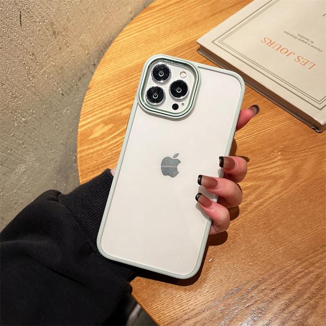 Чехлы для Iphone 13, прозрачная металлическая рамка для линз, противоударный чехол для телефона Iphone 12 13 Pro Max, модный цветной бампер, задняя крышка