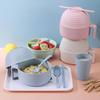 1 Pcs Eco-Friendly Wheat Straw Ramen Bowl Set Student Dorm Microwave Instant Bowl Home Dinnerware With Lid Handle Salad Bowls
