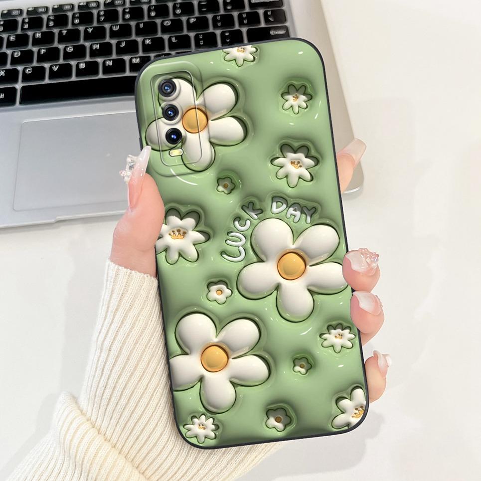 For Vivo V2027 V2028 V2029 Back Cover Vivo Y11S Y12s Y12a Y20 Y20s Y20i Case Girly Fashion Funda Soft Liquid Silicone Bumper