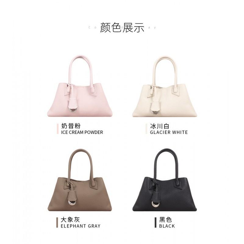 2026 Early New Commuter Fashionable Handbag Niche Simple All-matching Leather Cross-body Bag Large Capacity