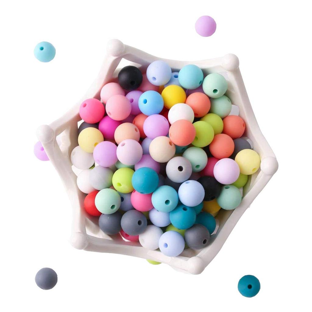 Силиконовые смешанные круглые шарики Promise Babe, можно стерилизовать, аксессуары для рукоделия, товары для рукоделия, бусины, цвета, 15 мм/100 штук, бусины, силикон,