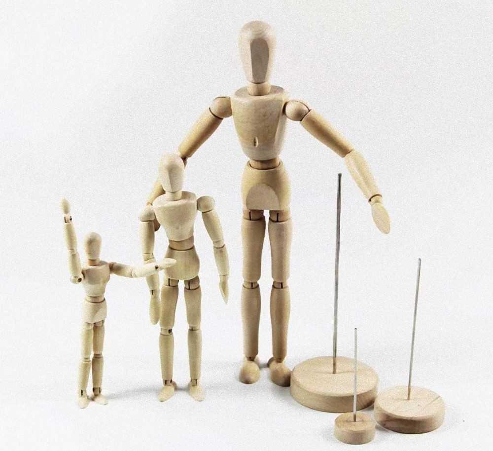 Деревянный манекен для рисования Smiti, (20 см)