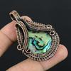 Abalone Shell Pendant, Handmade Gemstone Pendant, 999 Copper Wire Wrapped Pendant Antique Jewelry, For Engagement Gift