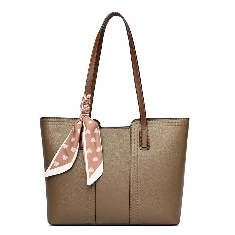 High Quality Women's Designer Solid Color Luxury Shoulder Leather Bags for Women High Capacity