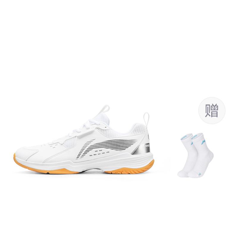 Li Ning Ace V Амортизация Нескользящие Износостойкие Дышащие Средняя Высота Бадминтонные Кроссовки Унисекс Белые AYTT001-5