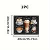 1 шт. резиновый коврик для сушки с ретро-кофейным принтом для кофейни, ресторана, кухни, ковра, посуды, прочного диатомового грязевого коврика для стола, коврика для домашних животных, кофейной посуды