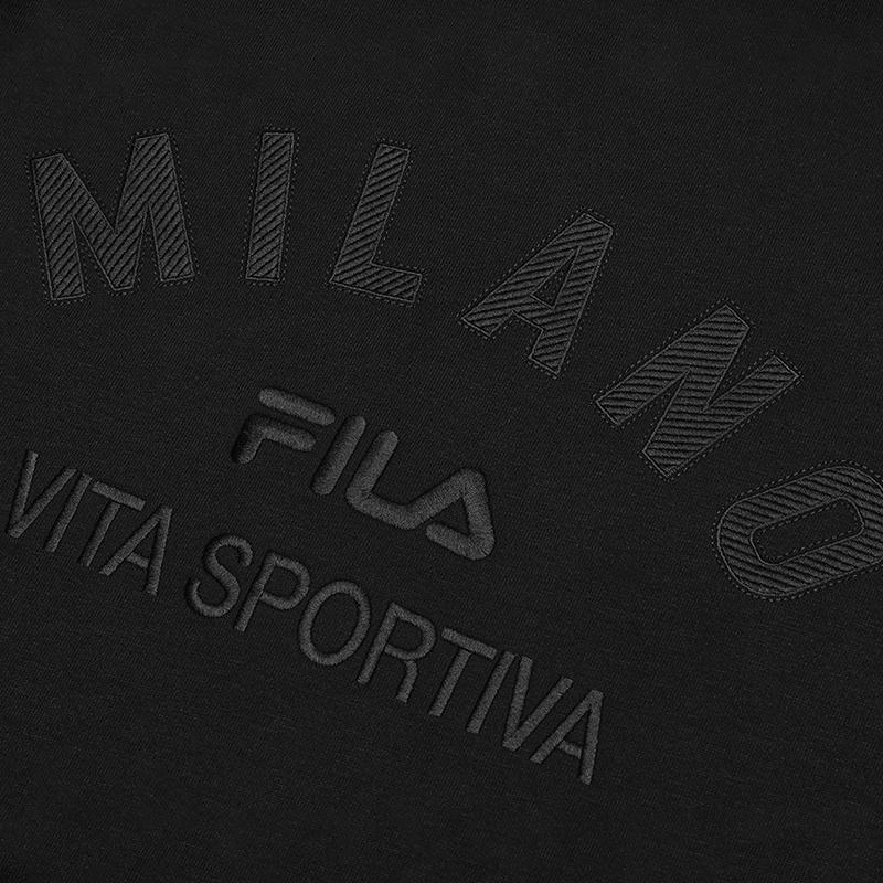 Fila Пуловер серии Milano Универсальная мода Удобный Персонализированный Вязаный С длинным рукавом Толстовка Мужская толстовка Черный F11M515208F-BK