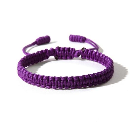 Unisex Hand Rope Adjustable Handmade Braided Solid Color Thick Anti-break Lightweight Stackable