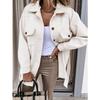 Autumn and Winter Women's Long-sleeved Temperament Solid Colour Lapel Button Tie Tweed Jacket