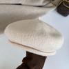 Two Hat Edges~ Maillard Coffee Color Three-Dimensional Thickened Wool Beret Women'S Autumn And Winter Modified Face Shape Versatile Hat