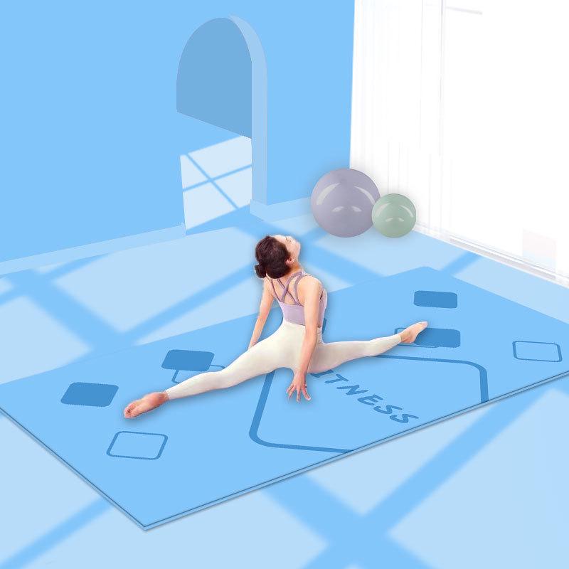 Коврик для фитнес-йоги с амортизацией и звукоизоляцией — идеально подходит для мужчин и женщин, в комплект входят скакалка и ремни