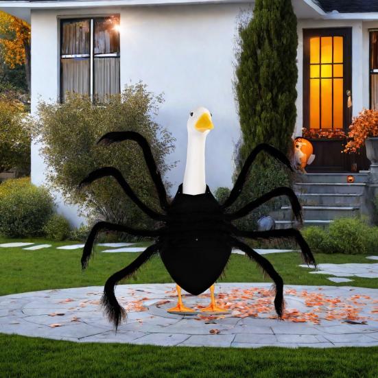Наряд для гуся для 23-дюймовой статуи гуся Черный паук/летучая мышь Гусь