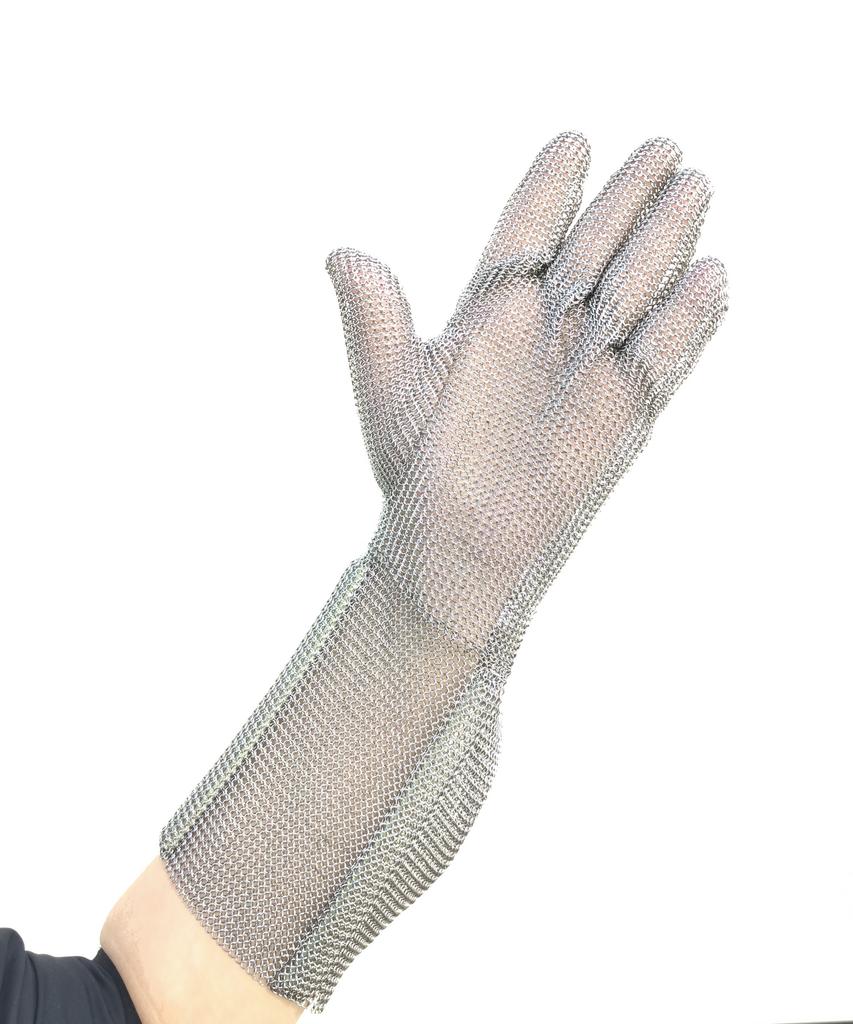 Metal Mesh Gloves Stainless Steel Gloves Hand Protection Safety Chainmail Gloves With 15 cm Hook Cuff for Poultry Processors