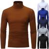 Men's High Collar Pullover Tops Basic Turtlenecks Slim Fit T-Shirts Casual Solid Color Long Sleeve Jumper