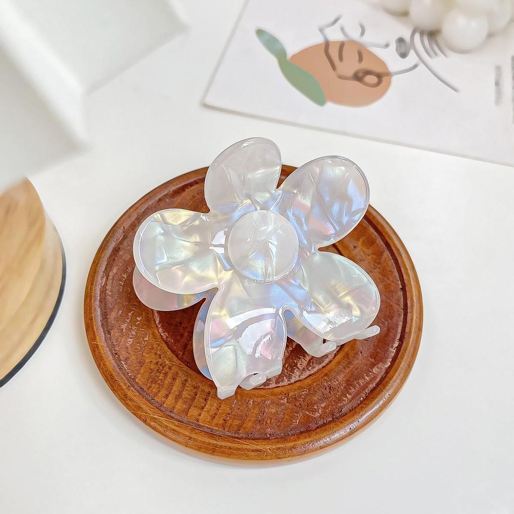 Iridescent Mermaid Shark Clip: Large Korean Acetate Hair Claw for Women's Updo