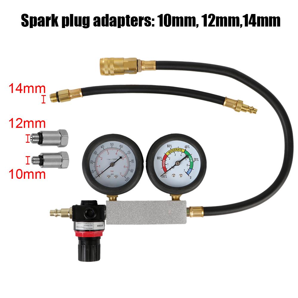 Compression Leakage Detector Kit Set Petrol Engine Gauge Tool Cylinder Leak Detector TU-21 Automobile Tools