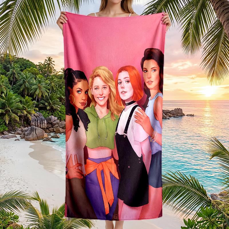 Пляжное полотенце Buffy Fashion: Идеально для летних приключений Мягкое, впитывающее и быстросохнущее, подходит для плавания и купания