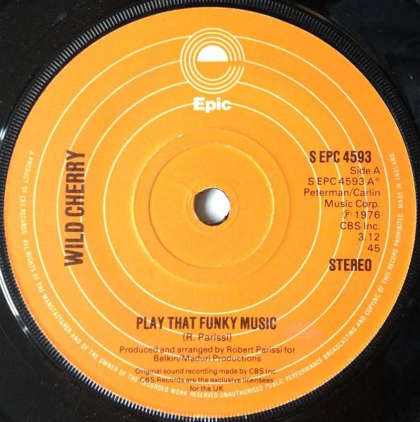7-дюймовая пластинка WILD CHERRY - Play That Funky Music SEPC4593 Epic 1976 UK Соул/Фанк Б/У