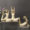 3Pcs Resin Yoga Figurine Set – Modern Minimalist Sculpture Beauty Girls Crafts for Home Decor & Gifts