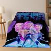 Kpop Demon Hunters Rumi Mira Zoey Music Cartoon Cute Flannel Blanket Soft Warm Blanket for Bedroom Living Room Bed Picnic Gift