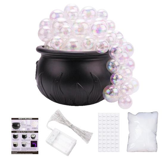 Lighted Witch Cauldron Set DIY Bubbling Witch Cauldron Set with Lights Indoor Witch Cauldron Centerpiece for Hocus Pocus Halloween Party Decor