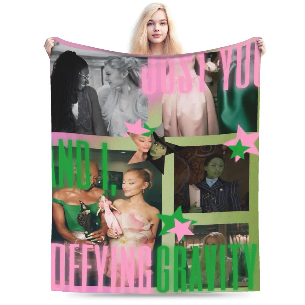 W-Wicked 2 Musical Movie Glinda Elphaba Blanket Warm Soft Street Trend Plush Throw Blanket Flannel Bedspread Bed Cover
