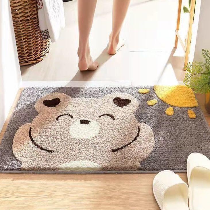 Cartoon Bathroom Powder Room Absorbent Floor Mat Entry Door Entry Door Quick Drying Bedroom Carpet Non-slip Thick Imitation Cashmere
