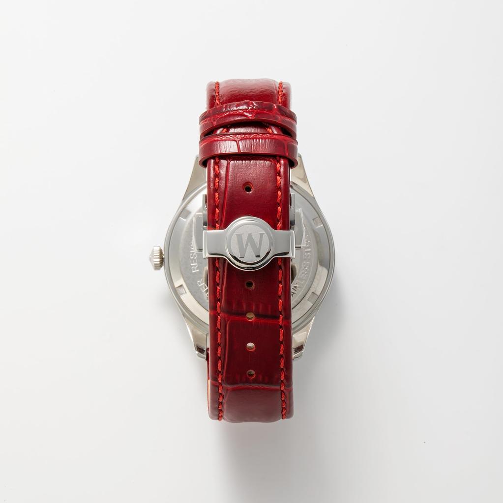 Madison New York Icarus Quartz 5 ATM Водонепроницаемые Красный Циферблат Теленок Красный Ремень Мужские MA011011-3