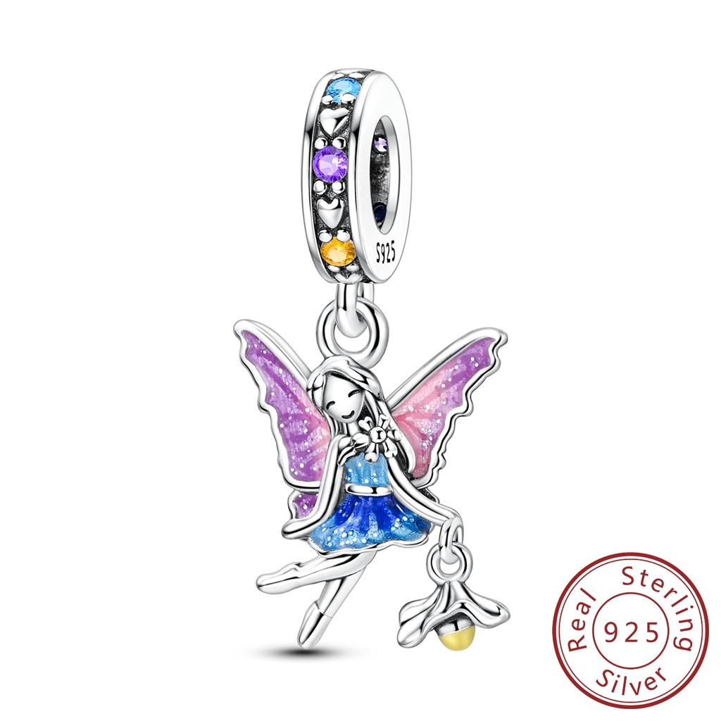 Настоящий медный шарм, подходит для браслета, бусина, сделай сам, оригинальная подвеска, бабочка, ангел, кошка, женские украшения