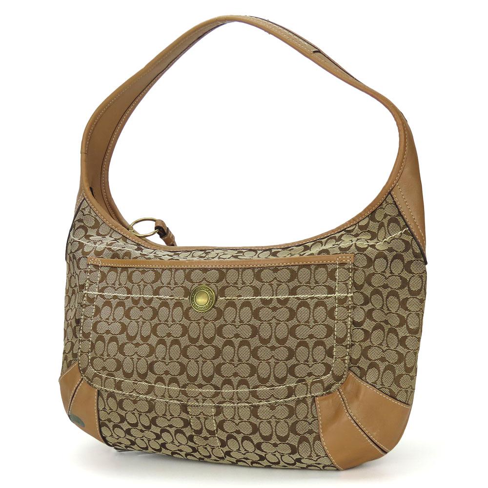 Used COACH Shoulder Bag 11294 Mini Signature Canvas/leather Beige Beige Casual